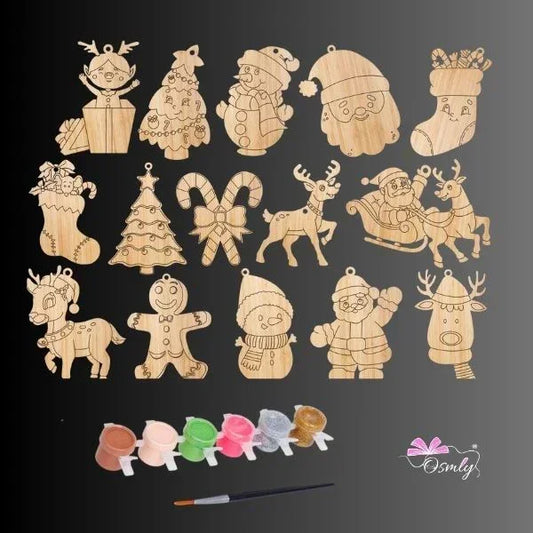 Christmas MDF Cut Out Painting Kit - OSMLY