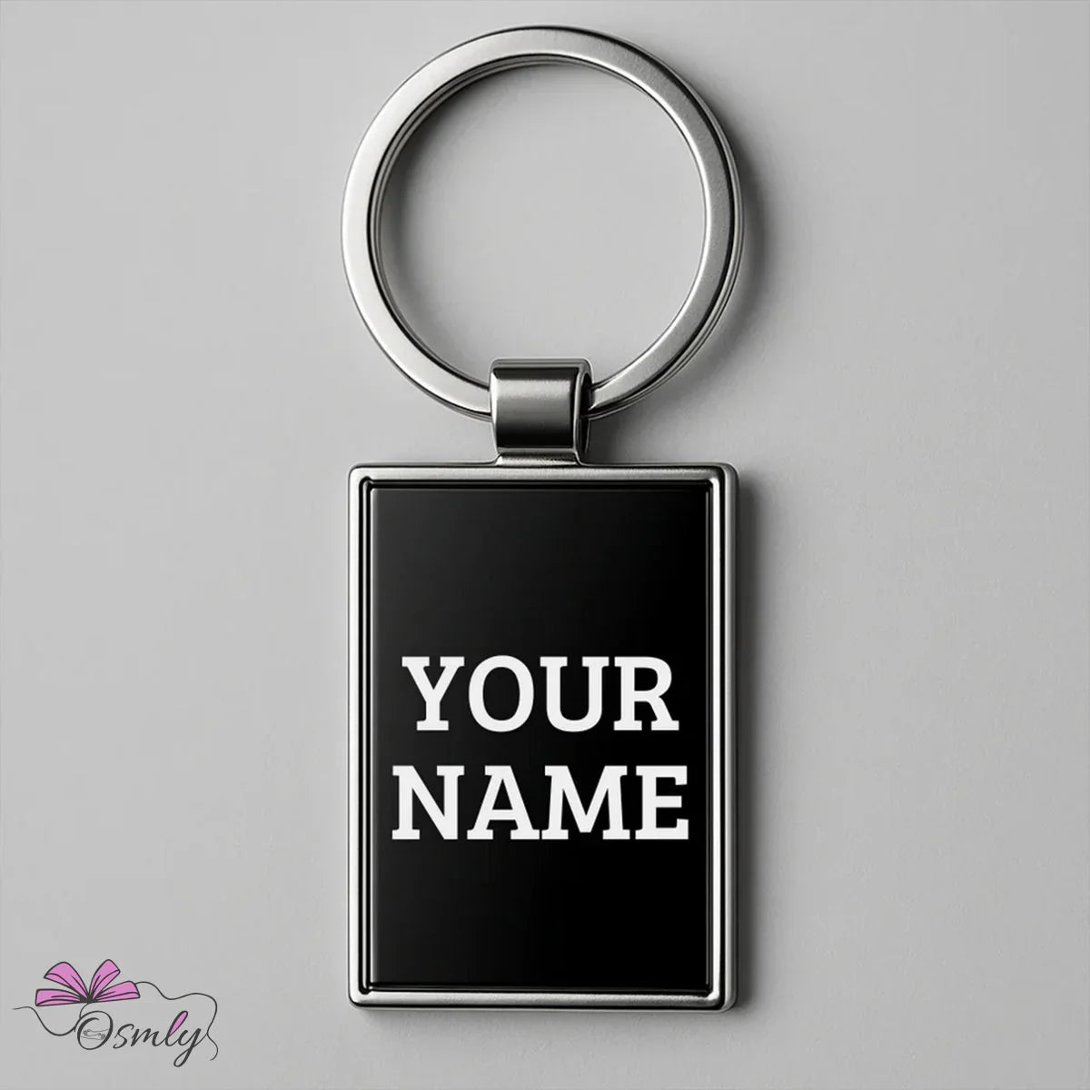 Rectangular Black Metal Keychain - OSMLY