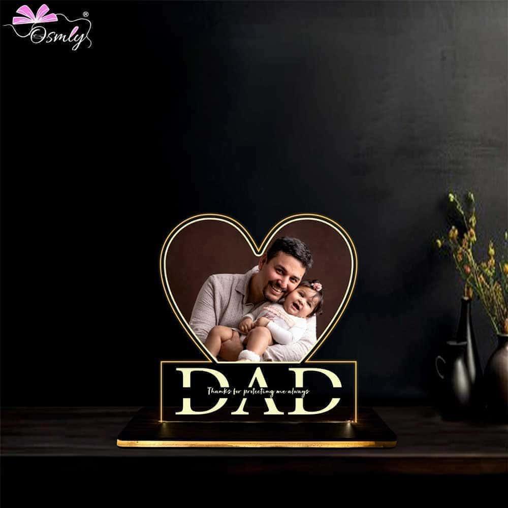 Acrylic Dad Heart LED Plaque - OSMLY