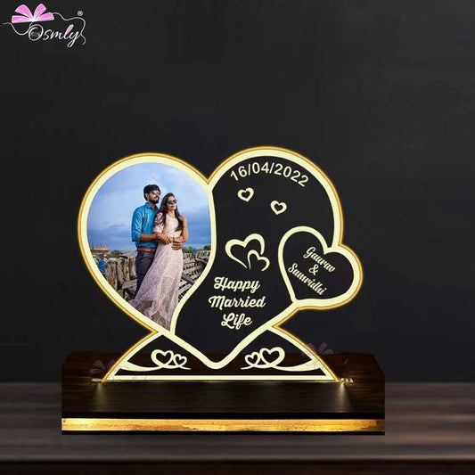 Heart Couple Photo Lamp - OSMLY