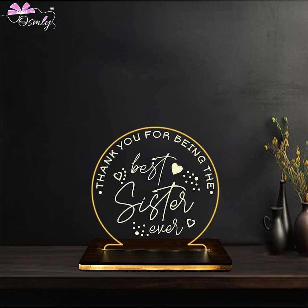 Best Sister Acrylic LED Lamp - OSMLY