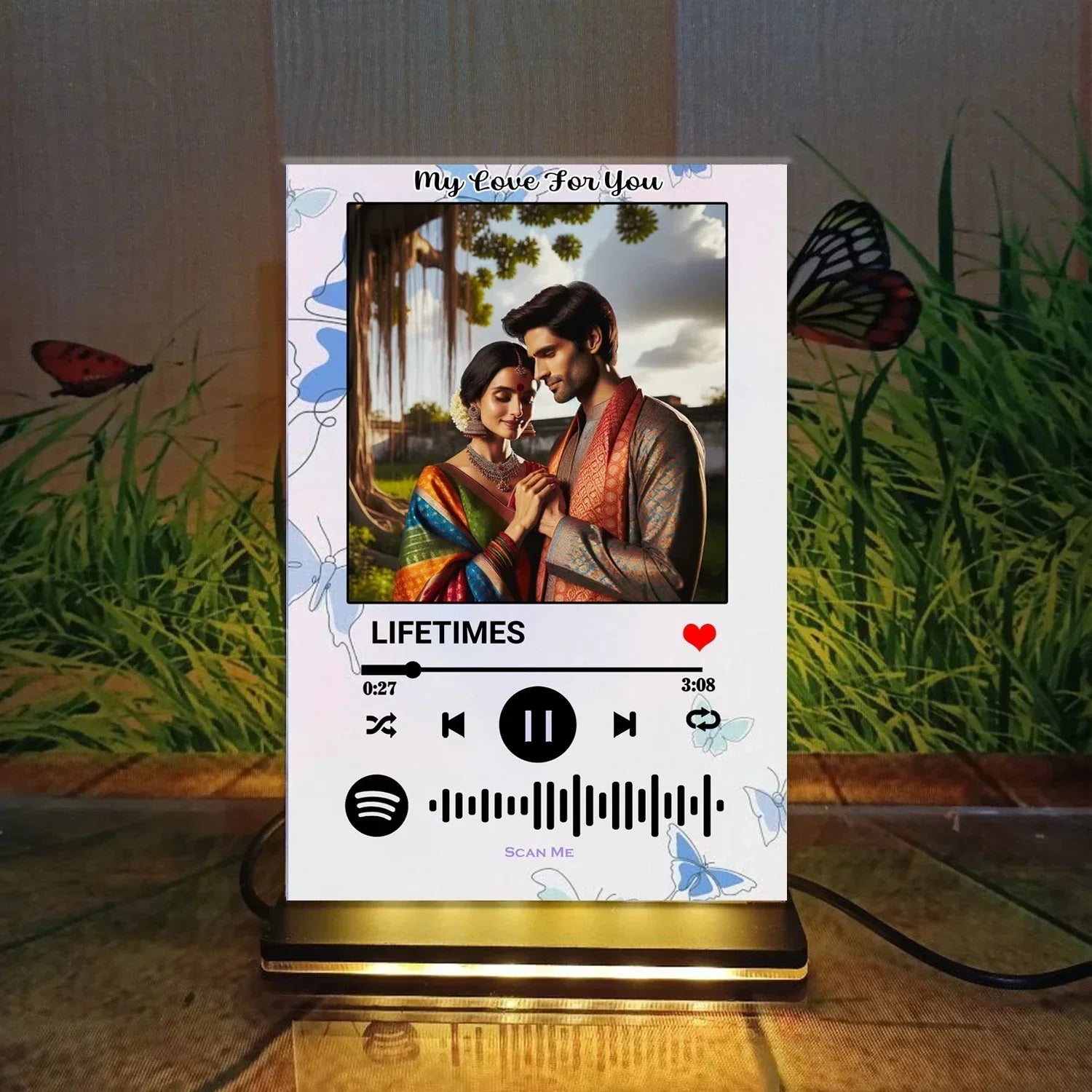 Blue Butterfly Acrylic Spotify Frame - OSMLY