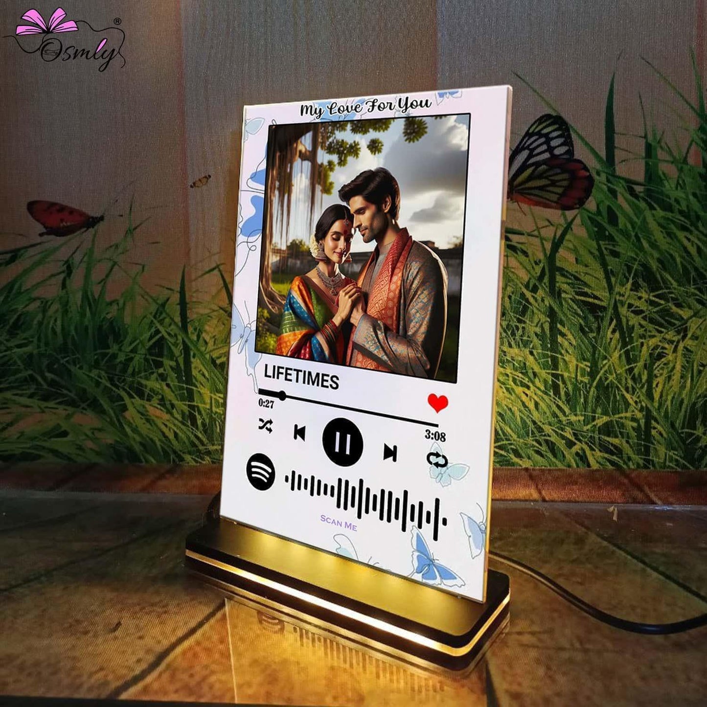 Blue Butterfly Acrylic Spotify Frame - OSMLY