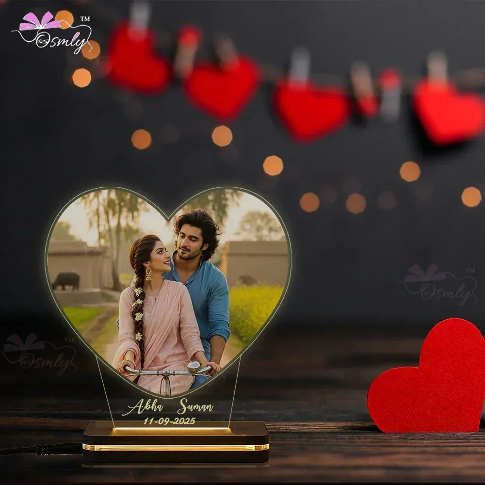 Acrylic Heart Photo Lamp - OSMLY