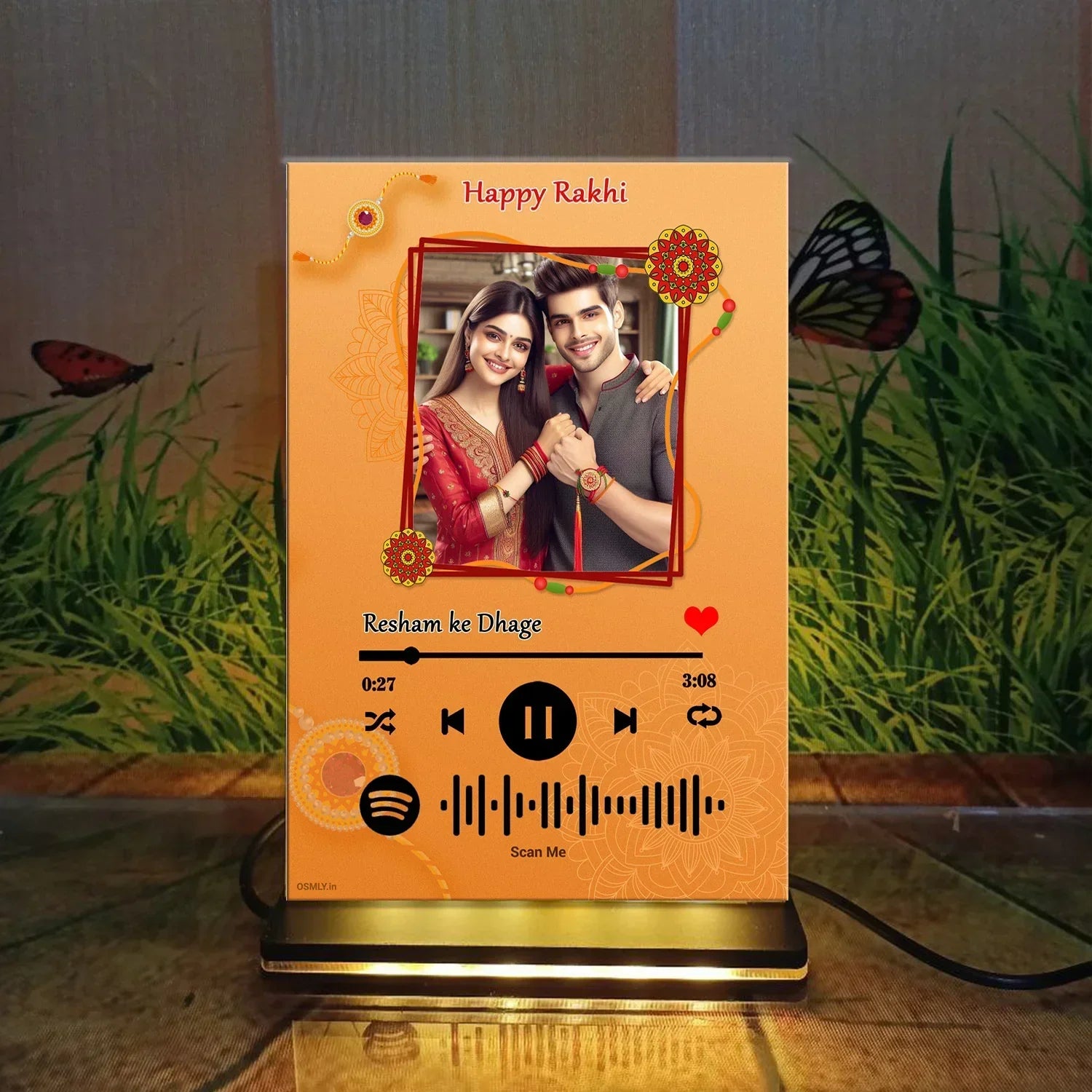 Acrylic Raksha Bandhan Spotify Frame - OSMLY