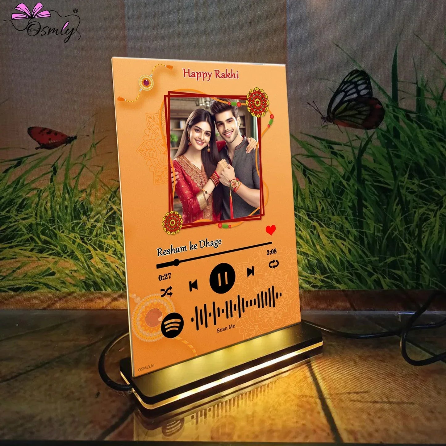 Acrylic Raksha Bandhan Spotify Frame - OSMLY