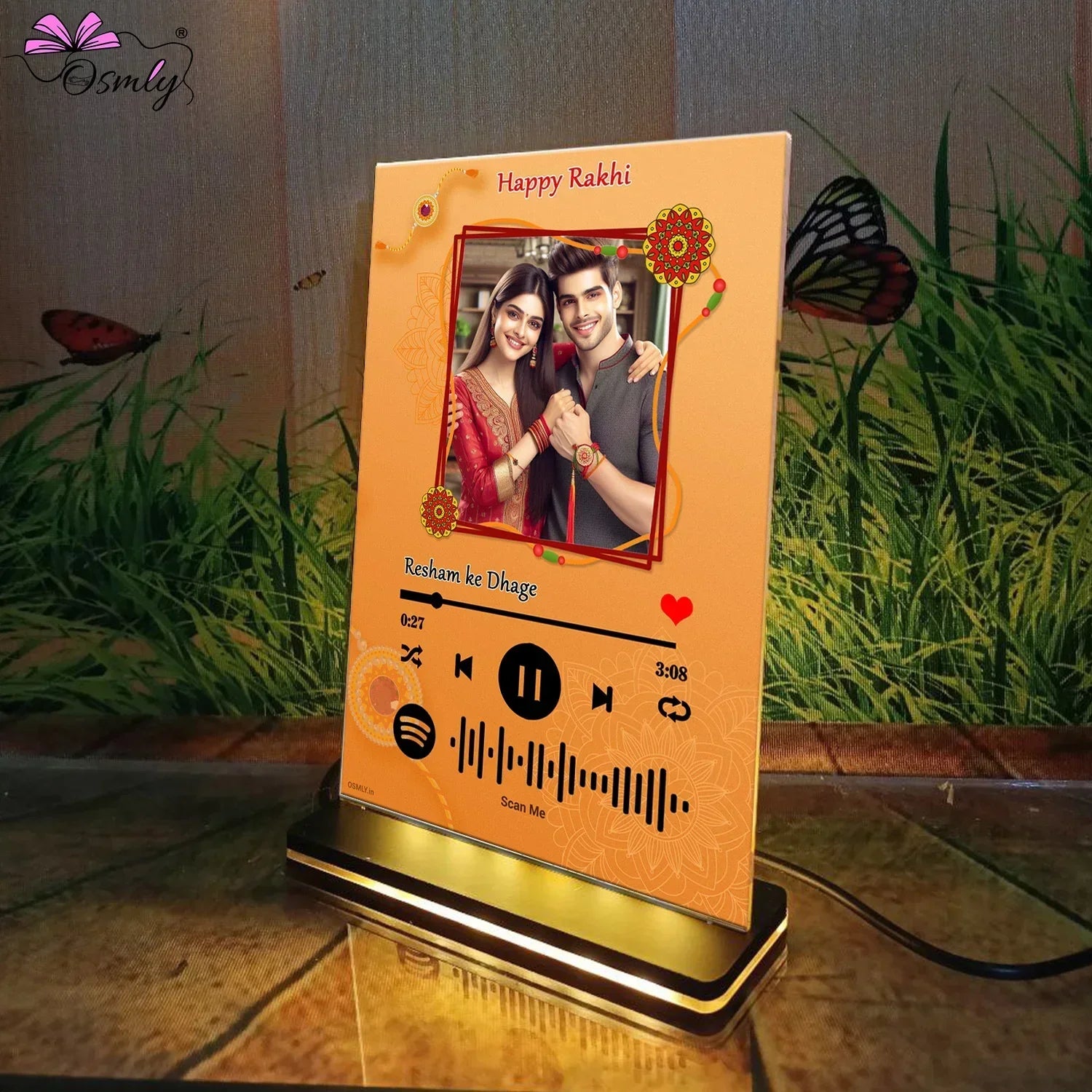 Acrylic Raksha Bandhan Spotify Frame - OSMLY