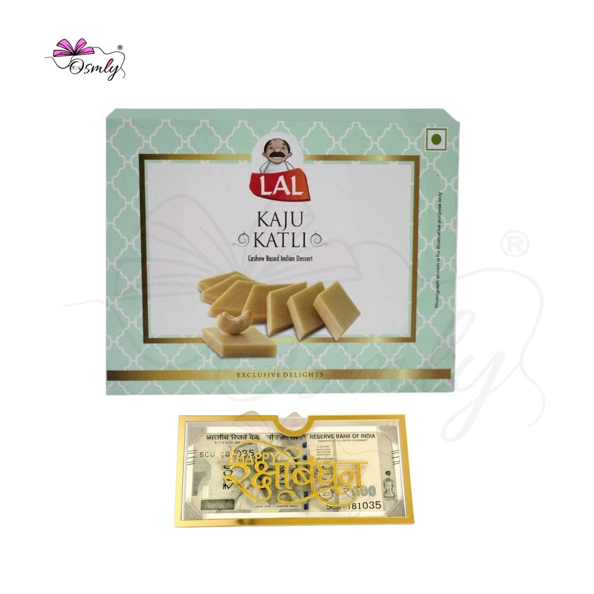 Gold Acrylic Cash Rakhi Envelope