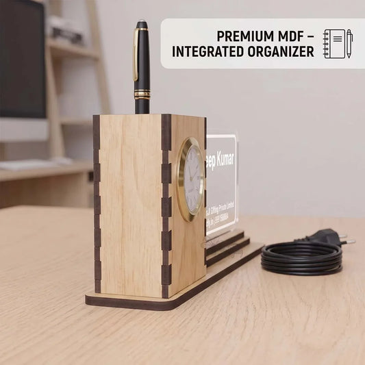 Beige MDF LED Pen Stand