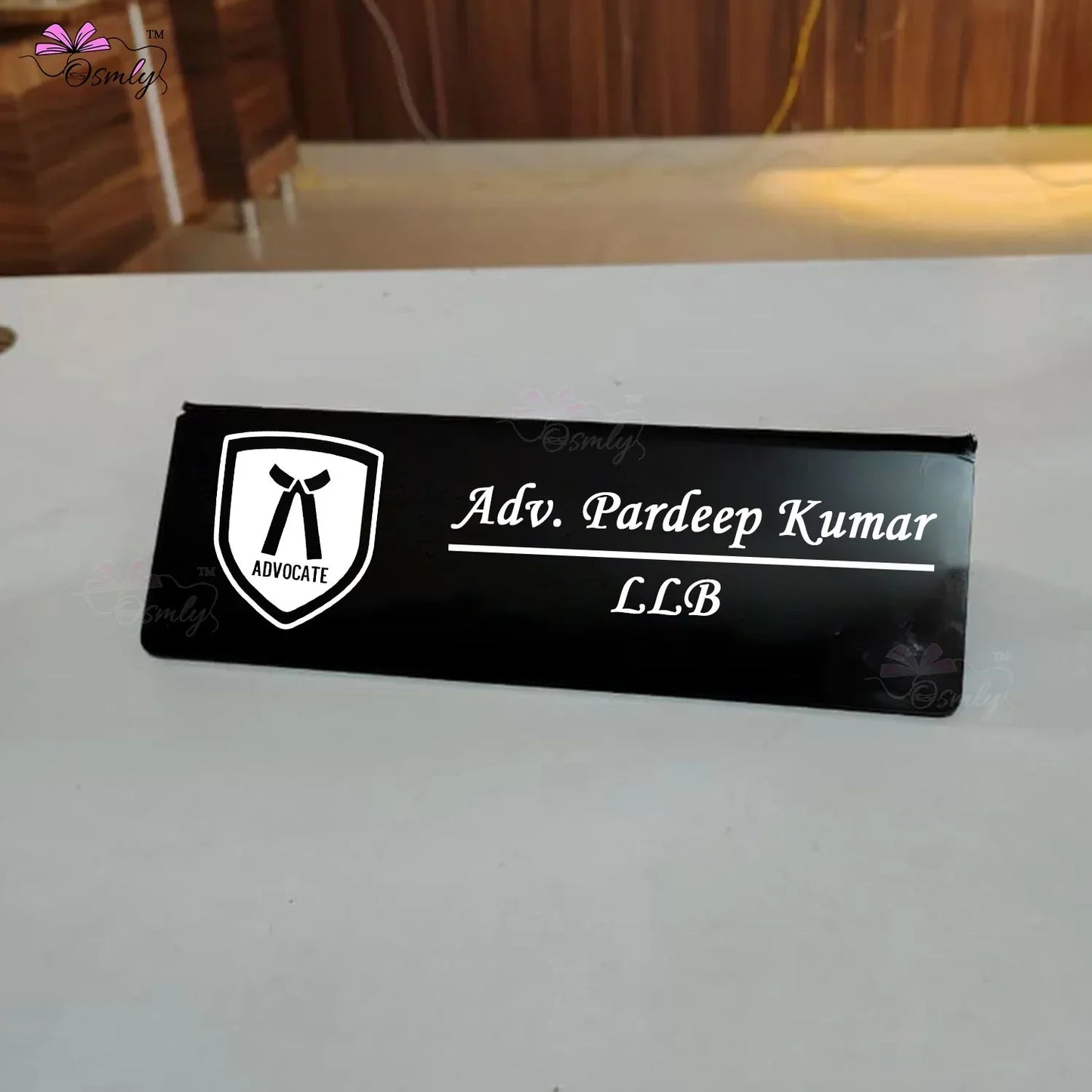 Black Acrylic Advocate Name Plate - OSMLY