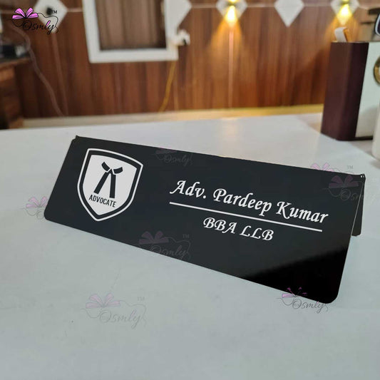Black Acrylic Advocate Name Plate
