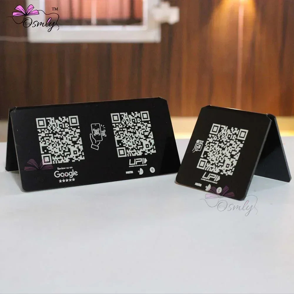 Black_Acrylic_Mini_QR_Stands - OSMLY