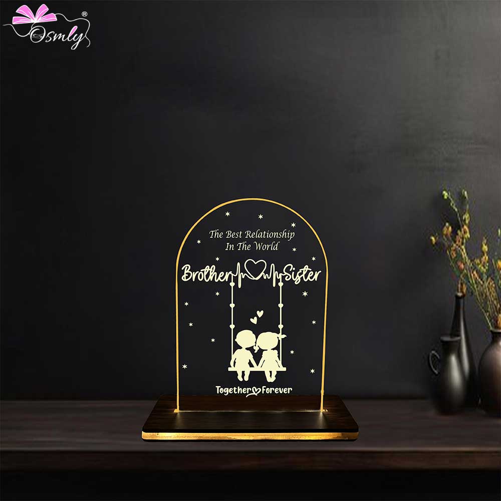 OSMLY Bro Sis Acrylic LED Plaque - Buy Gifts online Acrylic LED Lamp