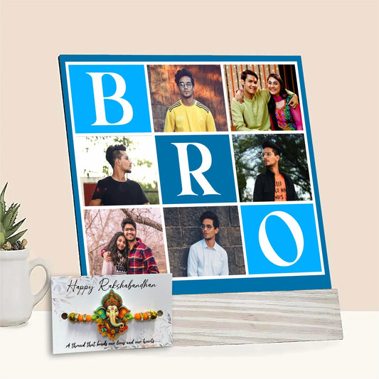 Bro Wooden Standee with Rakhi - OSMLY