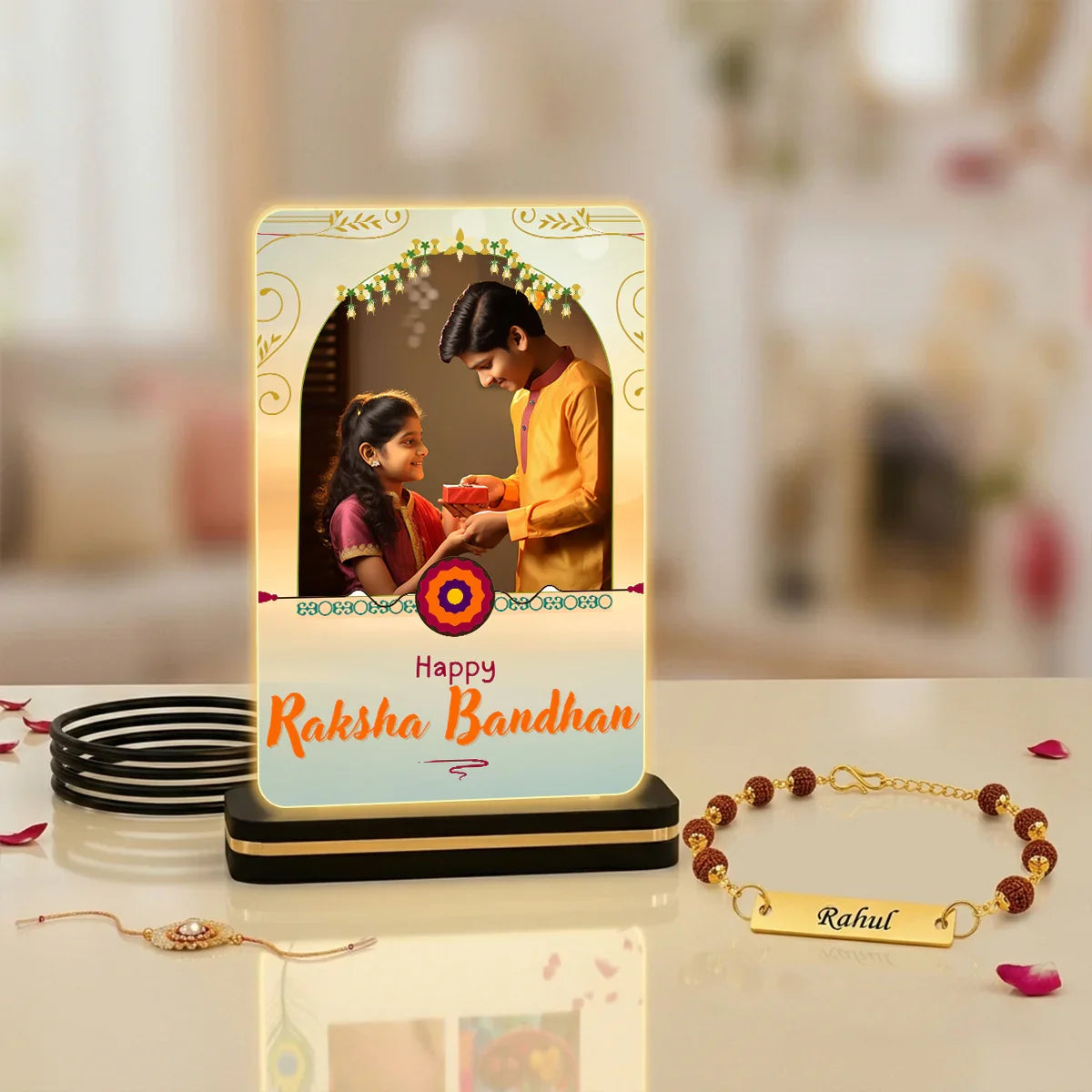 Customized Bracelet Rakhi Combo