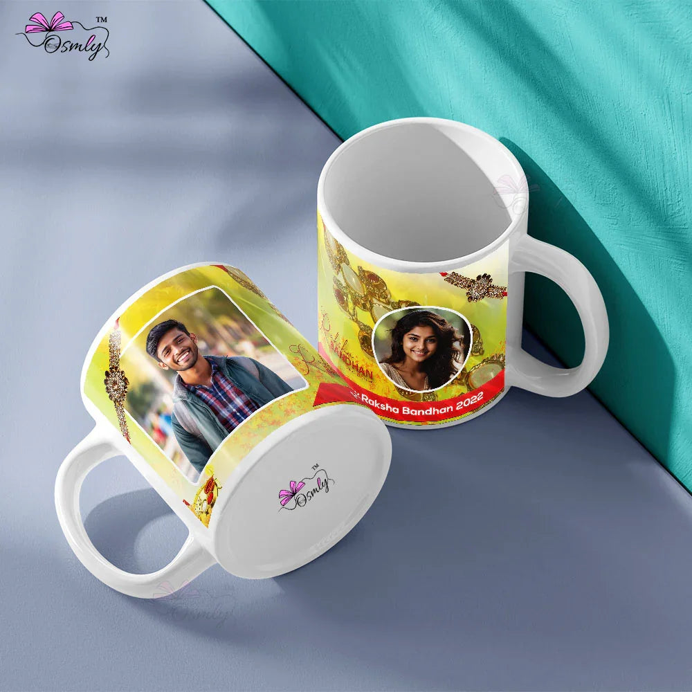 Customized Coffee Mug & Rakhi Set at OSMLY. unique customized gift idea in India, Buy Customized Gifts at OSMLY