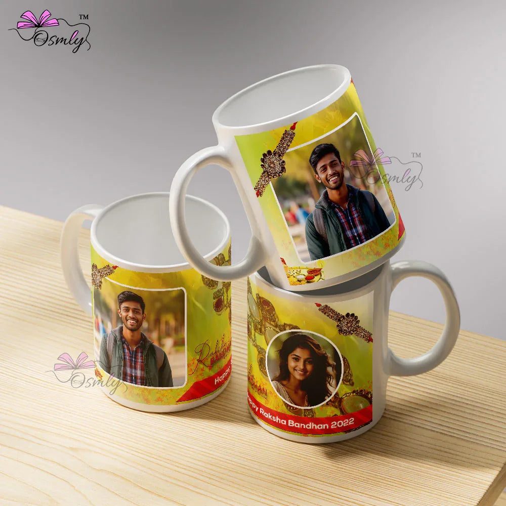 Customized Coffee Mug & Rakhi Set at OSMLY. unique customized gift idea in India, Buy Customized Gifts at OSMLY