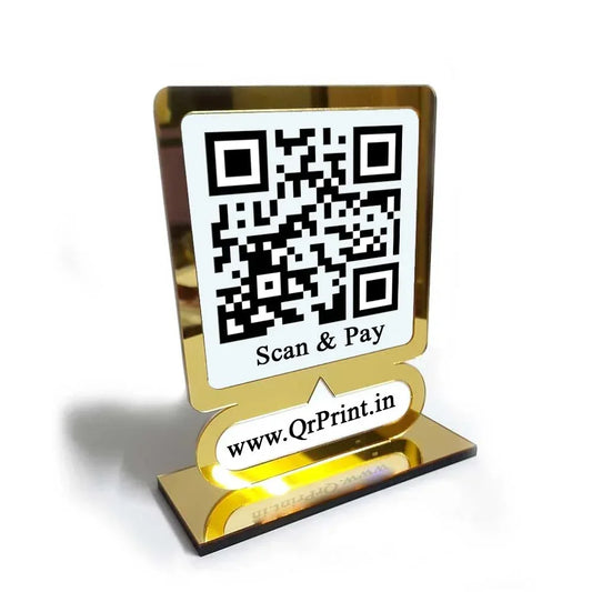 Customized Gold Border QR Stand - OSMLY