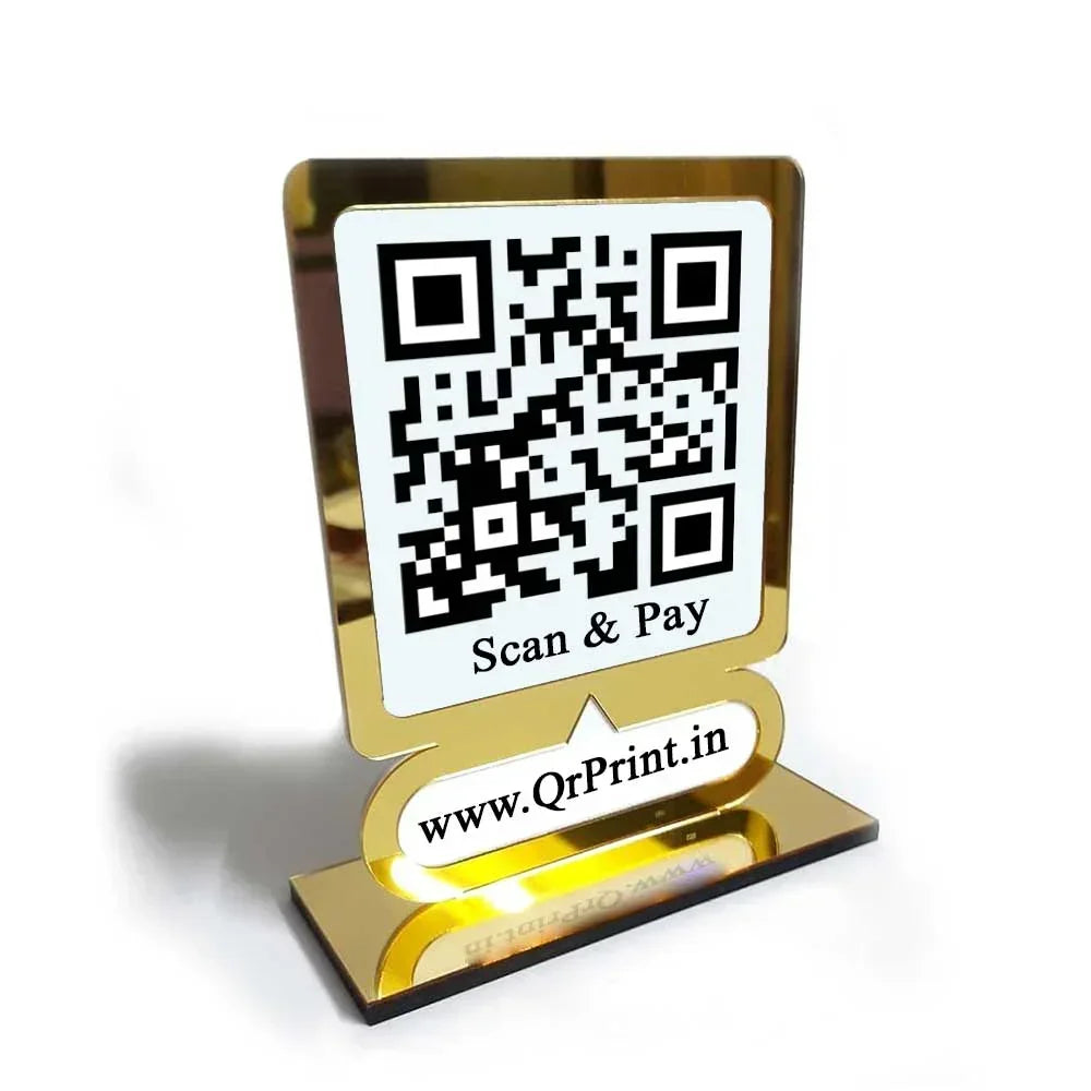 CustomizedGoldBorderQRStands - OSMLY