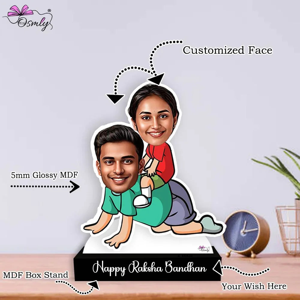 Customized Rakhi Caricature for Brother Sister - OSMLY