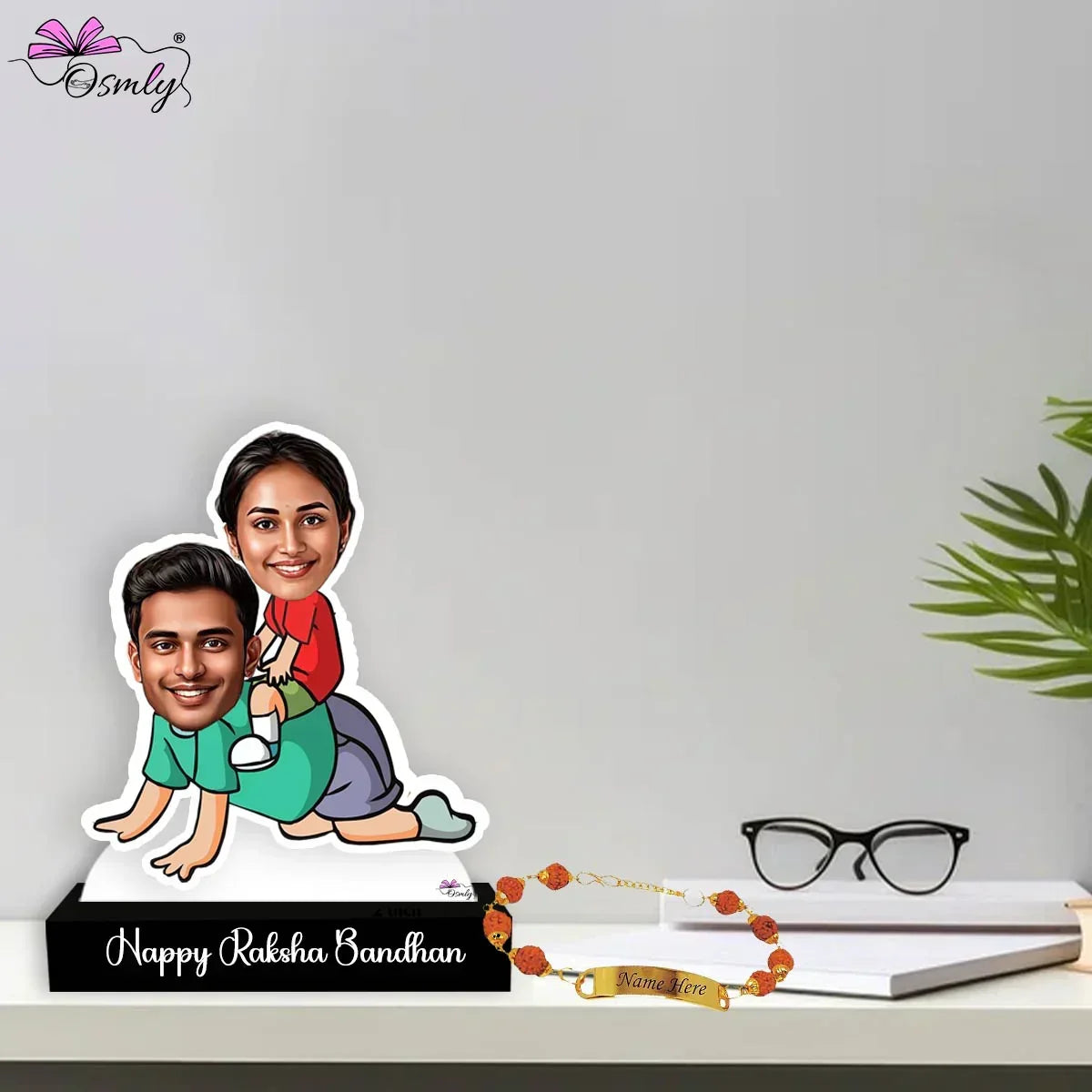Customized Rakhi Caricature for Brother Sister - OSMLY