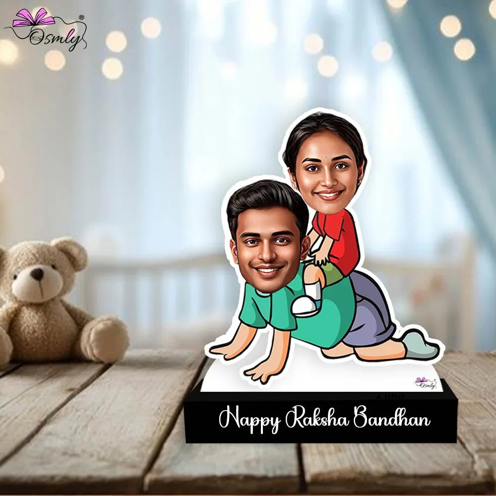 Customized Rakhi Caricature for Brother Sister - OSMLY