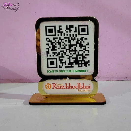 GoldBorderSingleQRStand - OSMLY