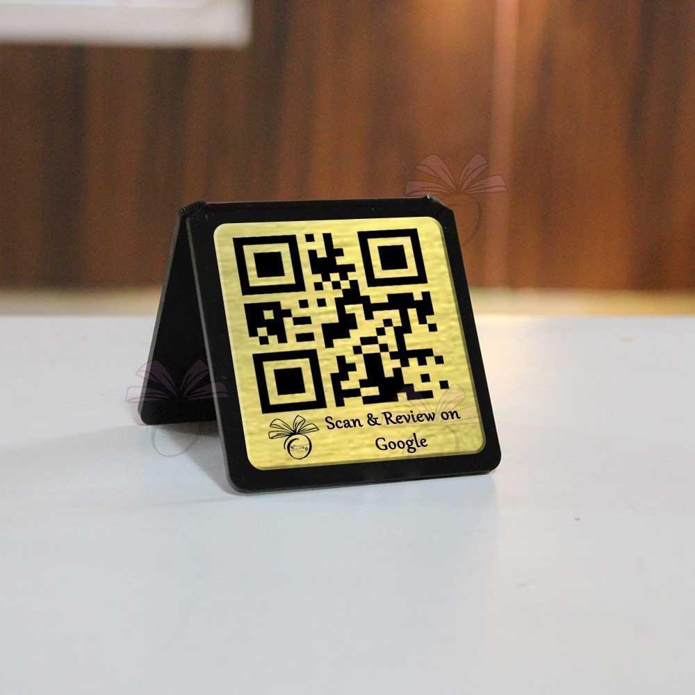 Gold_Acrylic_Single_QR_Stand - OSMLY