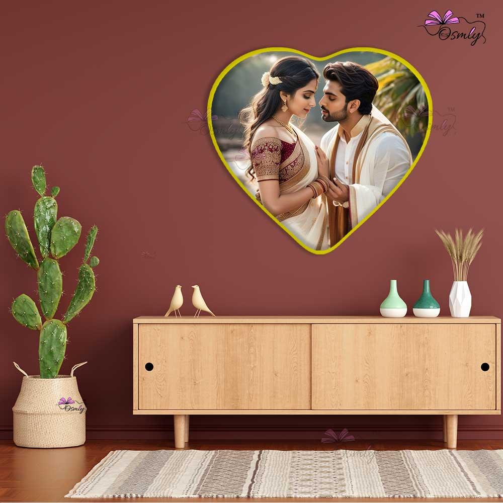 Heart Shaped Golden Acrylic UV Frame - OSMLY