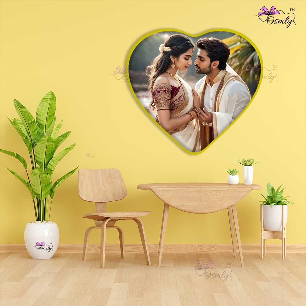 Heart Shaped Golden Acrylic UV Frame - OSMLY