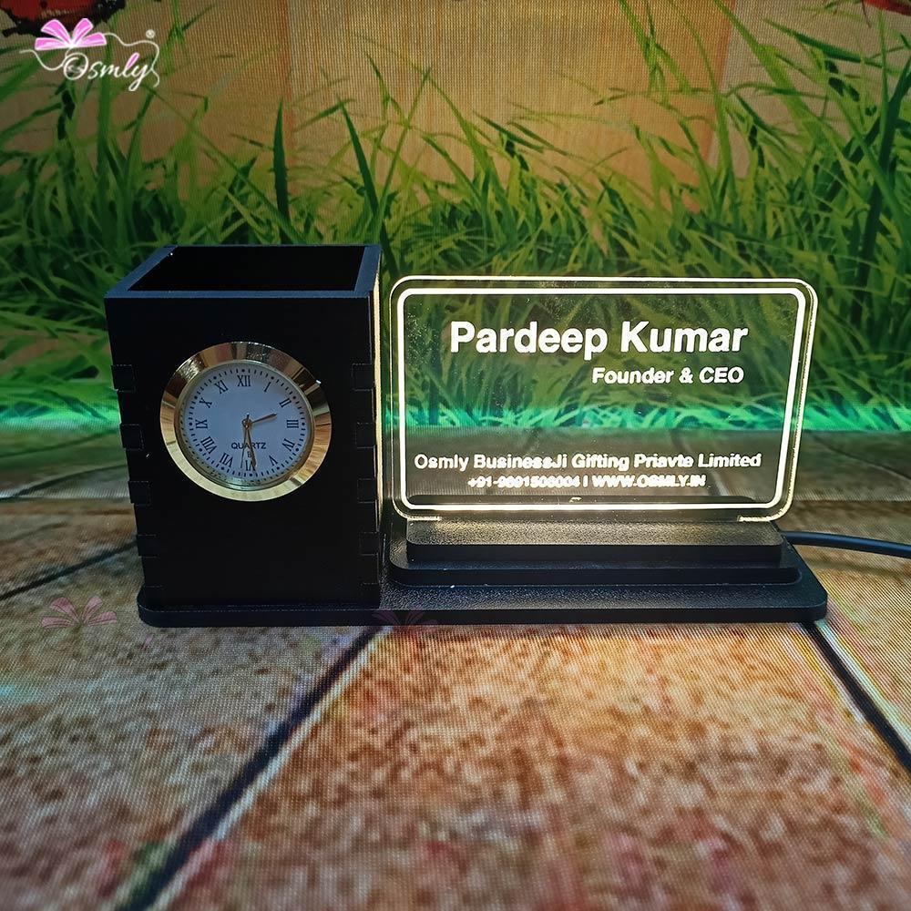 MDF Acrylic Pen Stand Clock - OSMLY