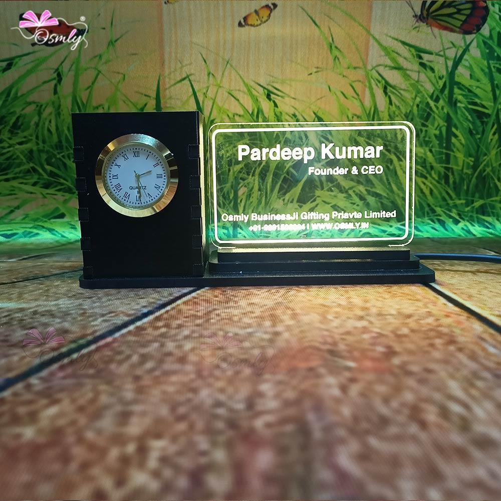 MDF Acrylic Pen Stand Clock - OSMLY