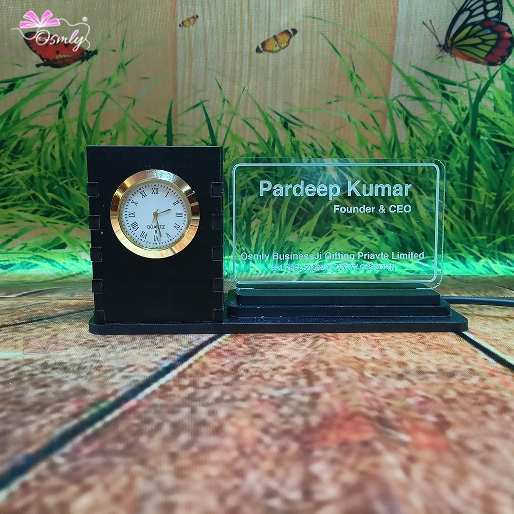 MDF Acrylic Pen Stand Clock - OSMLY