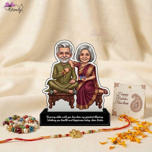 Old Sibling Rakhi Caricature