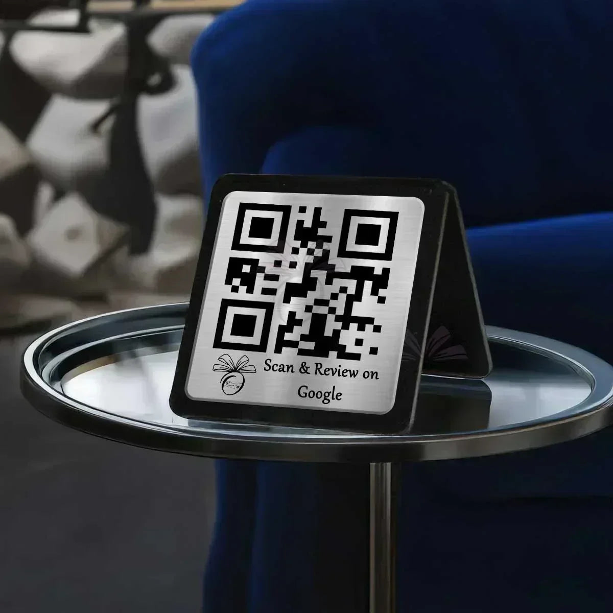 PersonaizedSilverAcrylicSingleQRStand - OSMLY