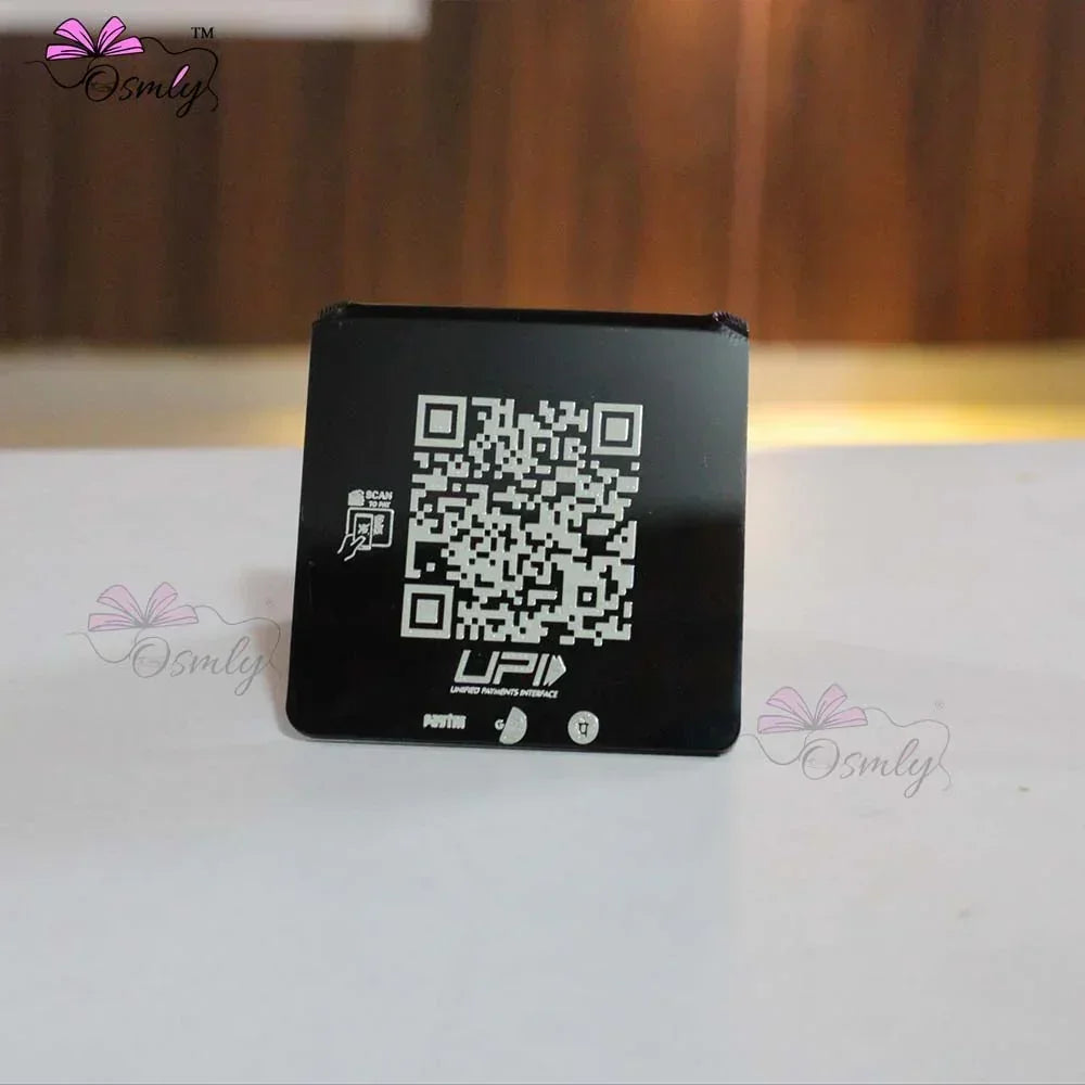 Personalized_Black_Acrylic_Mini_QR_Stand - OSMLY