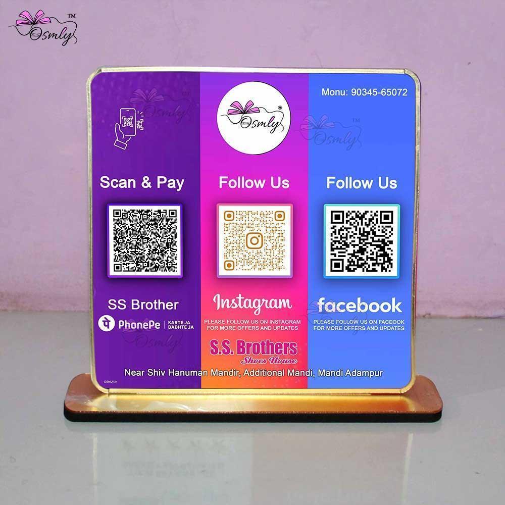 PhonePeFacebookInstagramQRStand - OSMLY