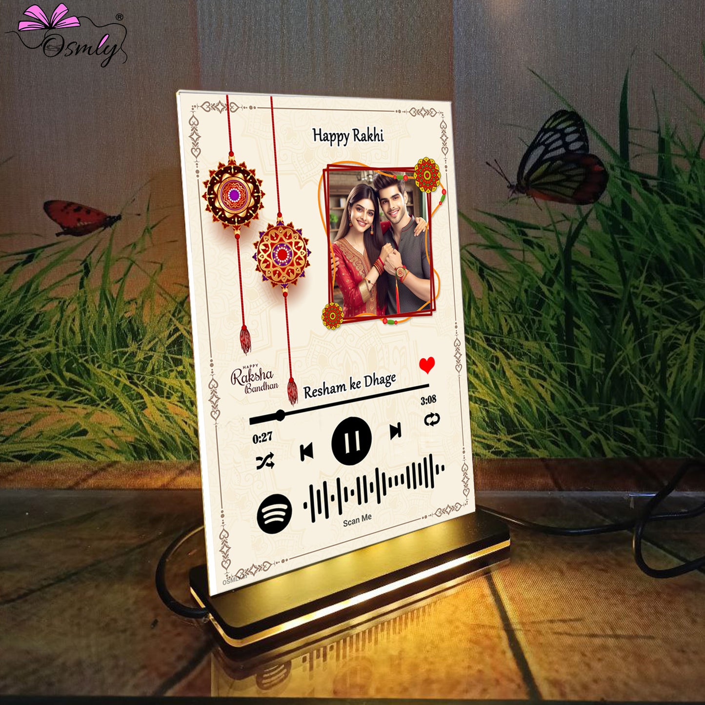 Raksha Bandhan Special Spotify LED Plaque