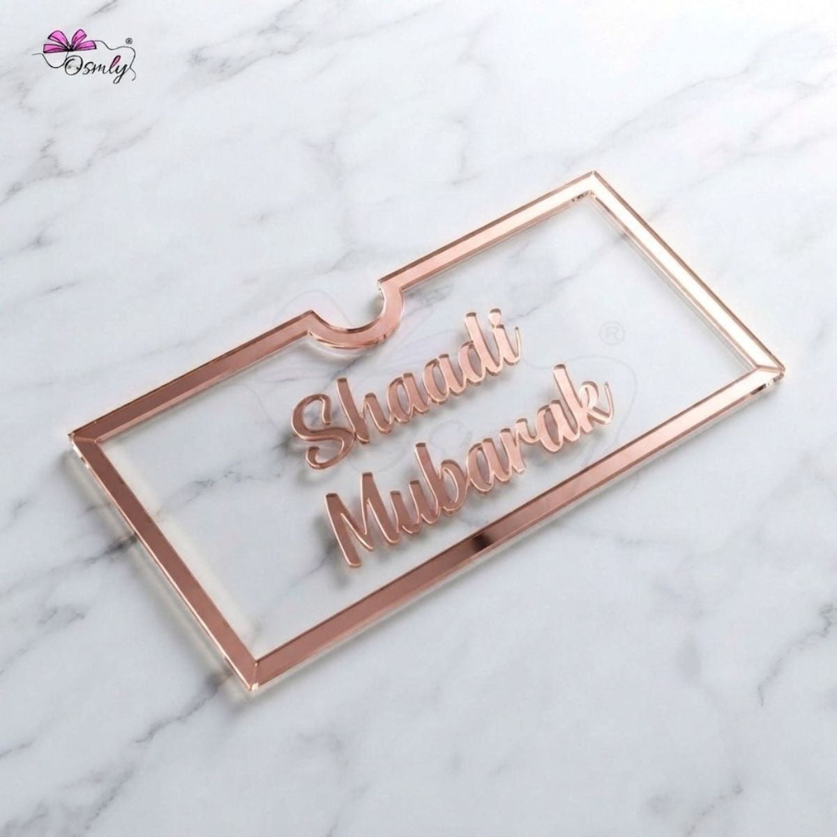 Shaadi Mubarak Gold Acrylic Shagun Envelope