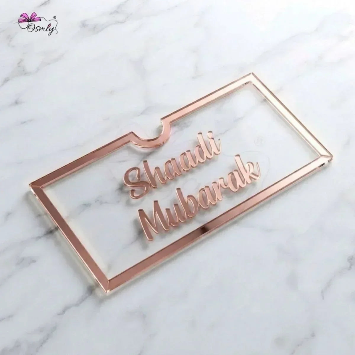 Shaadi_Mubarak_Acrylic_Envelope_Rose_Gold - OSMLY