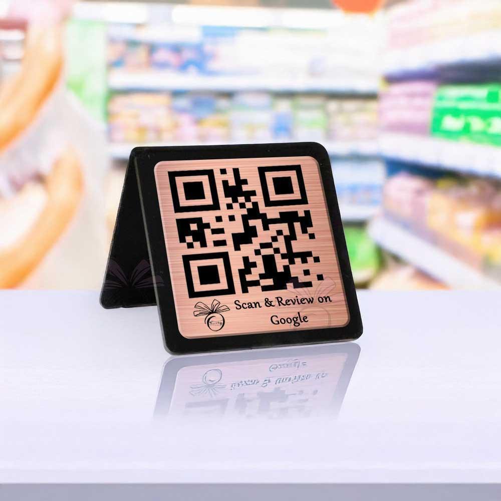 SingleGoldAcrylicQRStand - OSMLY