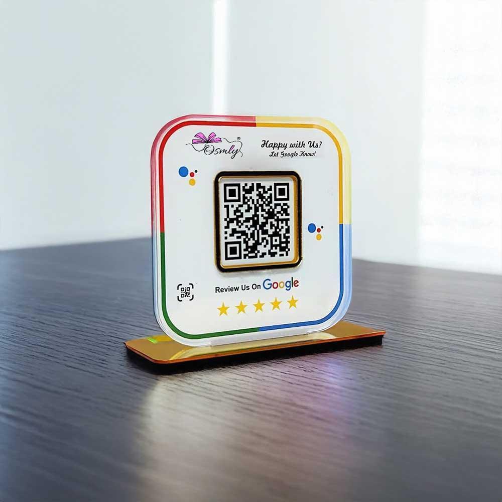 acrylicStylishGoogleReviewQRStand - OSMLY