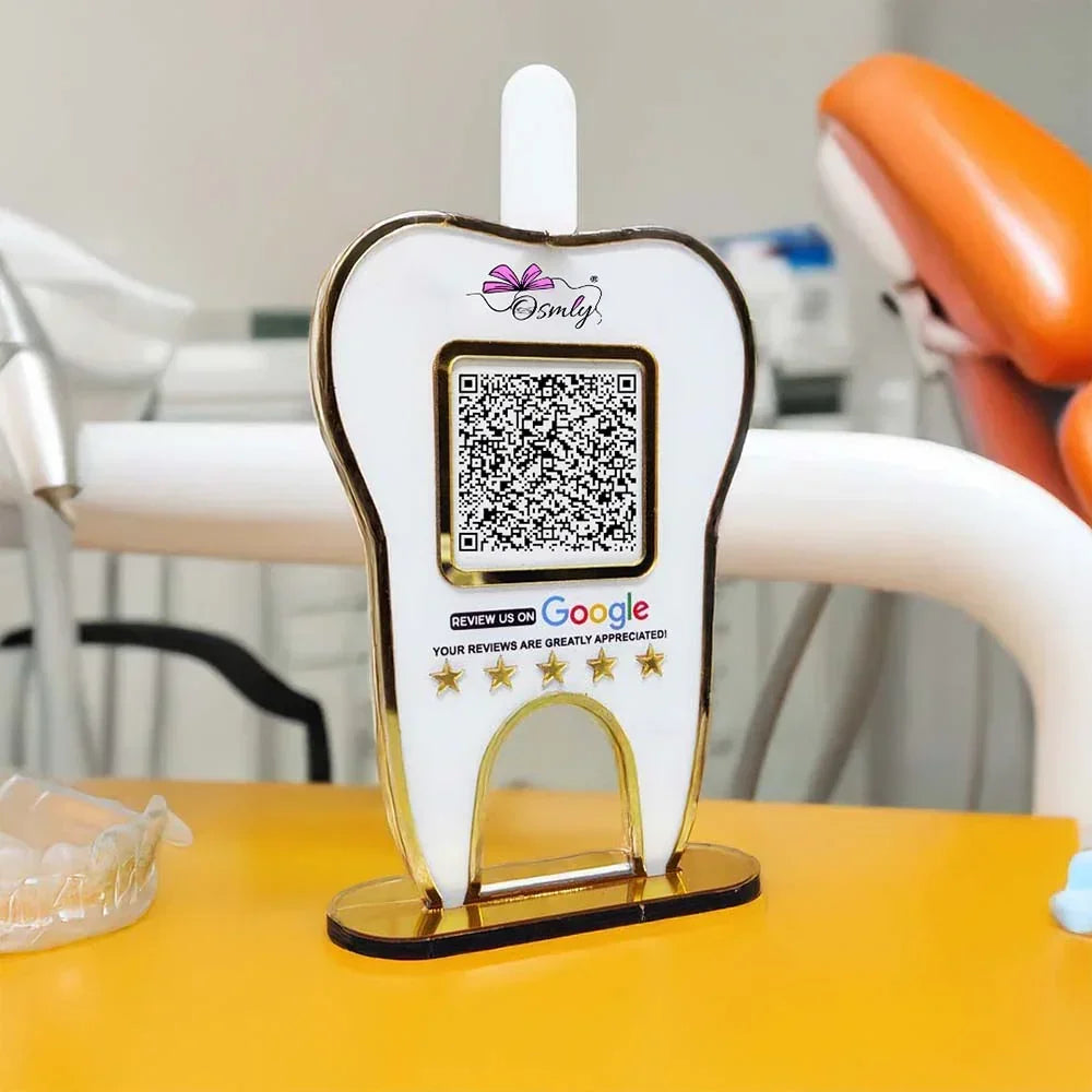 acrylicToothShapeDentistQRStand - OSMLY