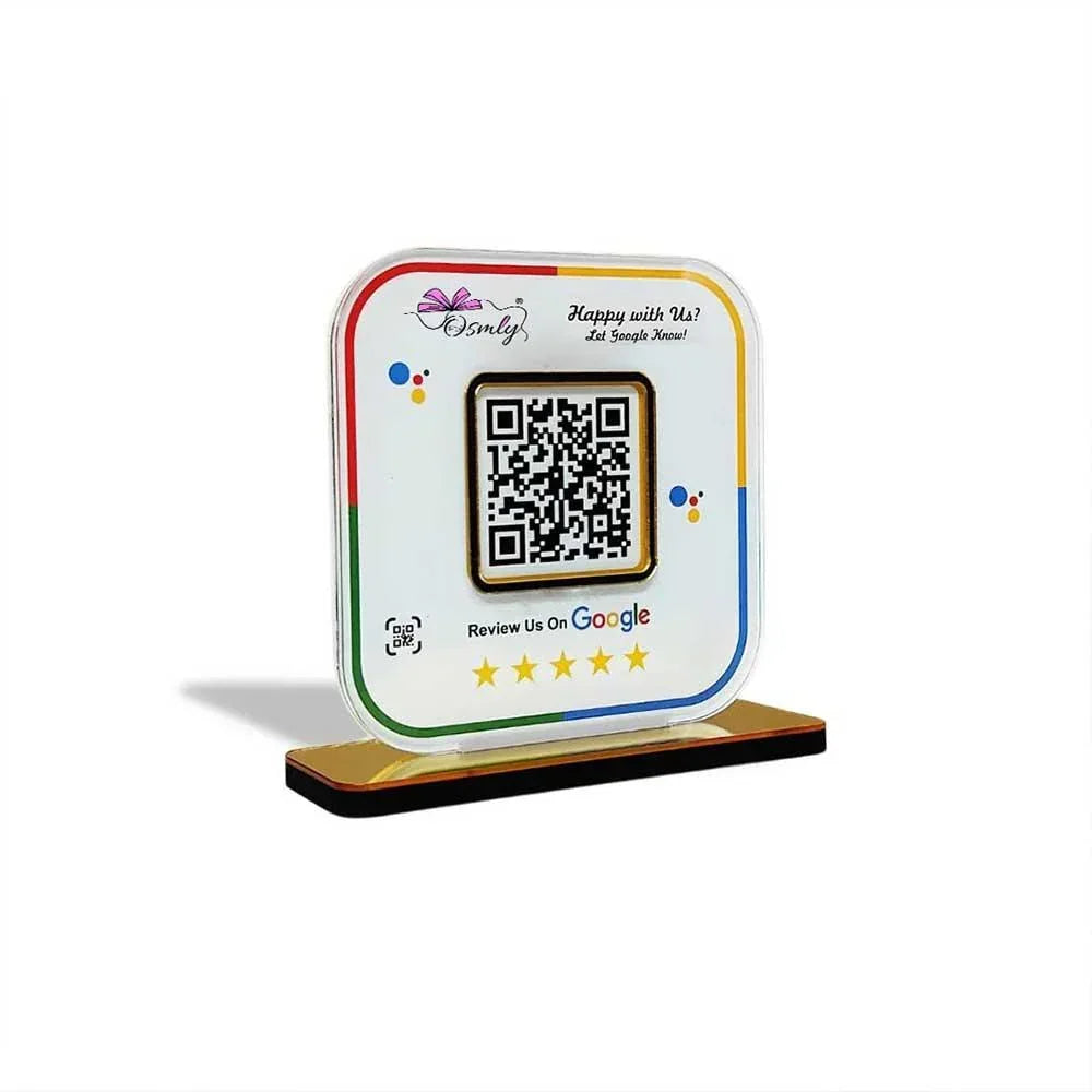 acrylicUVPrintedStylishGoogleReviewQRStand - OSMLY