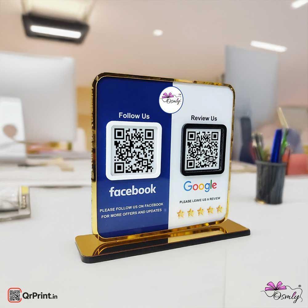 customised-Facebook-Google-QR-Review-Stand - OSMLY