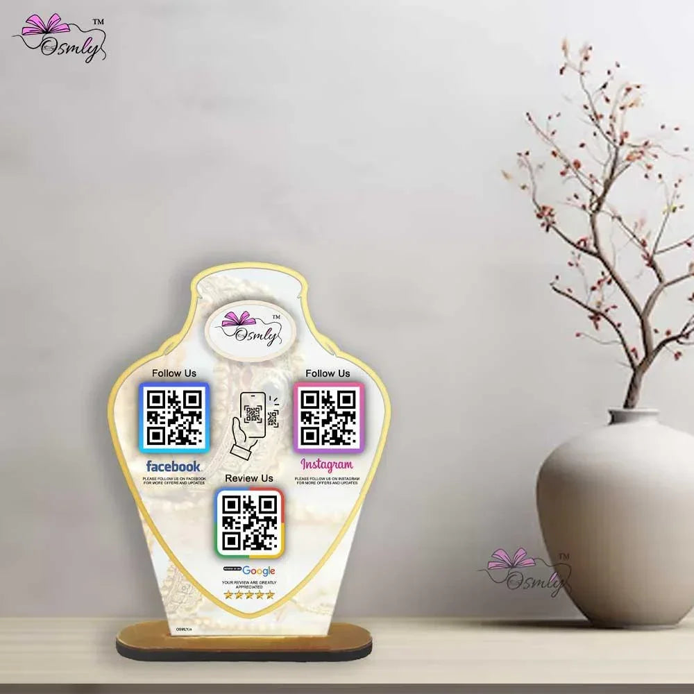 customizedJewelleryStandQRReviewStandee - OSMLY