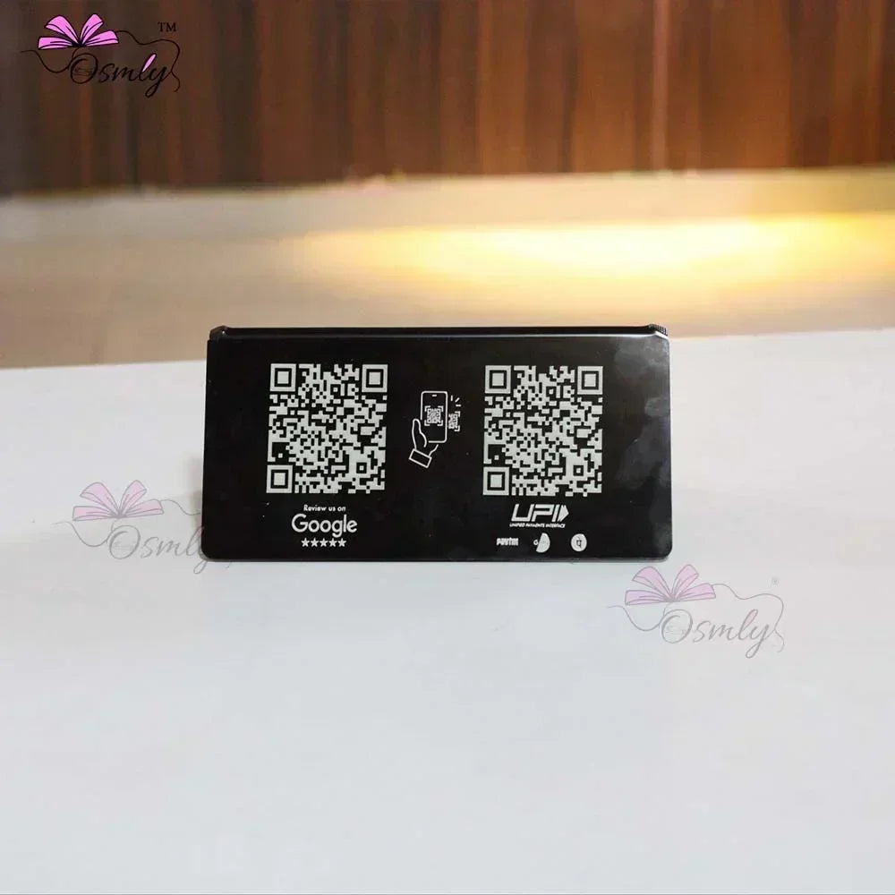 customized_Black_Acrylic_Mini_QR_Stand - OSMLY