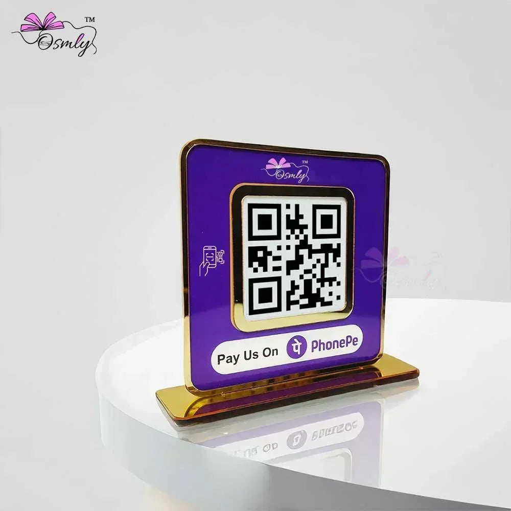 customizedacrylicPhonePeQRStand - OSMLY