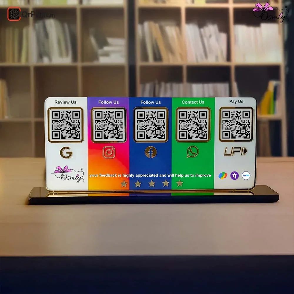 Customized Acrylic Five QR Stand - OSMLY