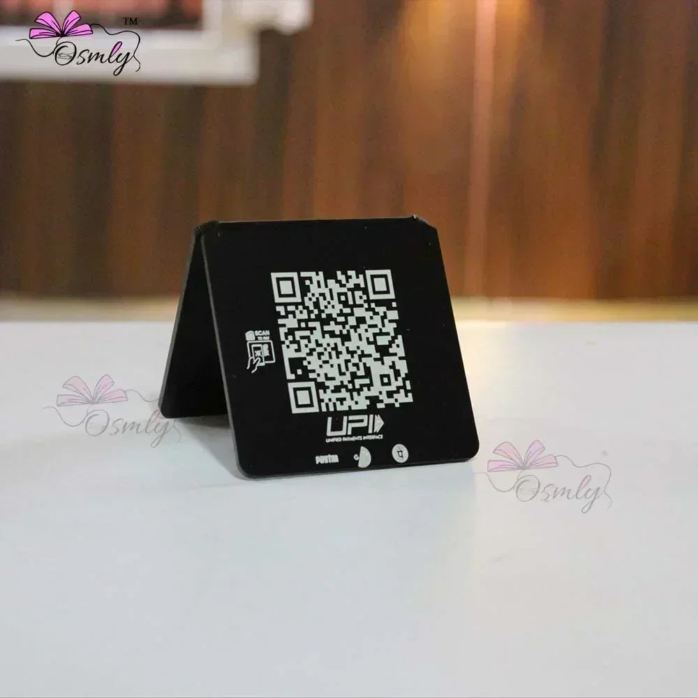online_Black_Acrylic_Mini_QR_Stand - OSMLY